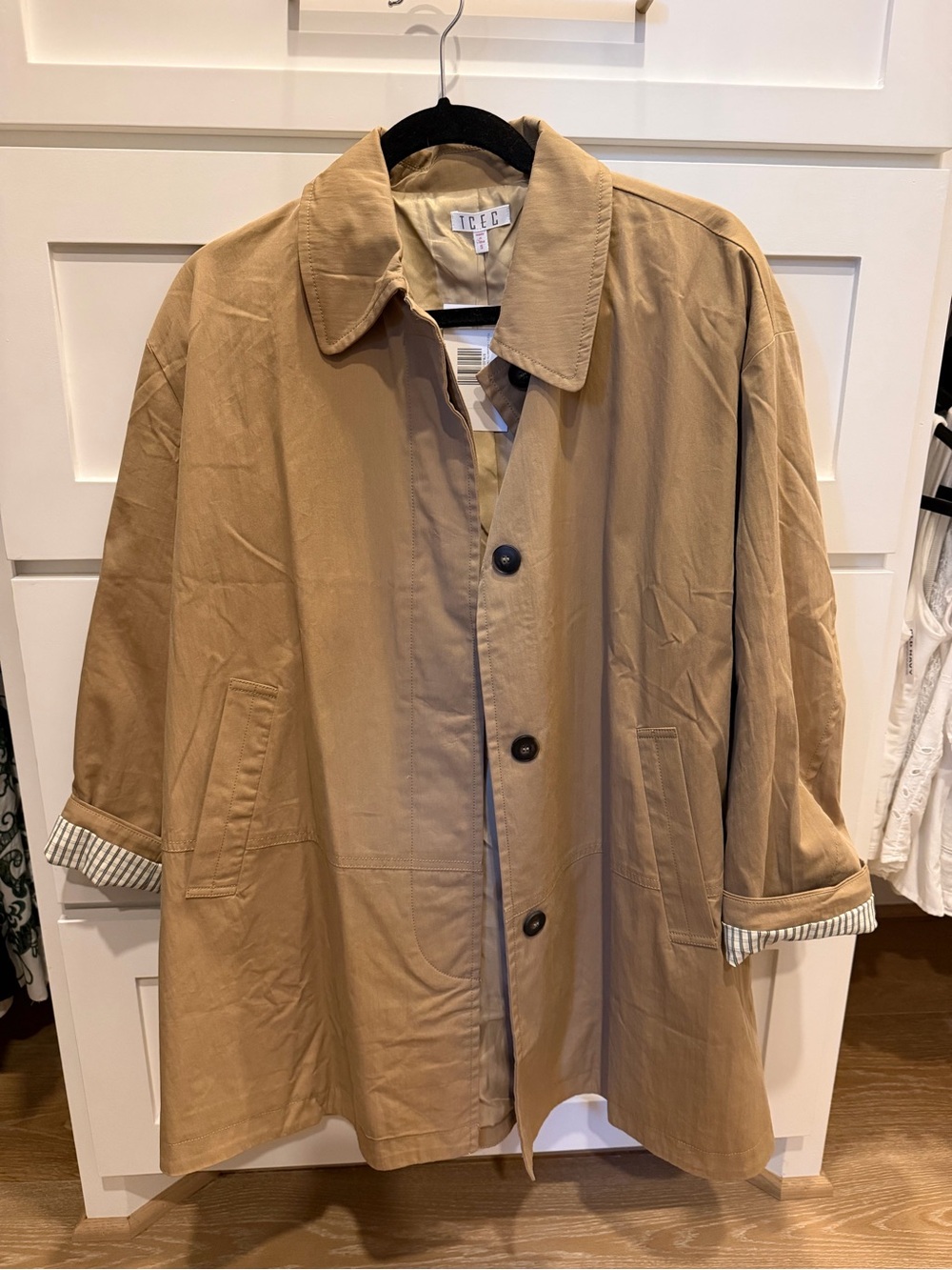 Relaxed Tan Trench Coat Jacket - Women